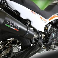 Pot echappement compatible avec Ktm Adventure 790 2021-2024, GP Evo4 Black Titanium, Échappement légal, homologué,silencieux avec db killer amovible et tuyau de liaison spécifique 