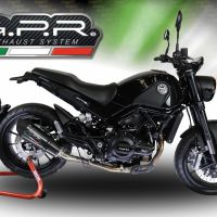 Exhaust compatible with Benelli Leoncino 500 Trail 2017-2024, Gpe Ann. Poppy, Slip-on exhaust including removable db killer and link pipe 