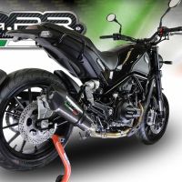 Exhaust compatible with Benelli Leoncino 500 Trail 2017-2024, Gpe Ann. Poppy, Slip-on exhaust including removable db killer and link pipe 