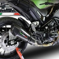 Exhaust compatible with Benelli Leoncino 500 Trail 2017-2024, Gpe Ann. Poppy, Slip-on exhaust including removable db killer and link pipe 