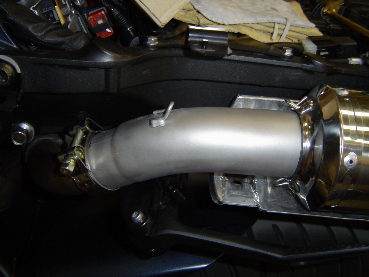 Exhaust compatible with Yamaha MT01 2005-2011, Inox Tondo, Dual slip-on including removable db killers and link pipes 