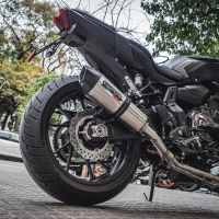 Pot echappement compatible avec Yamaha Mt-07 2014-2016, Gpe Ann. titanium, Homologué et légal, système d'échappement complet, avec db killer amovible 