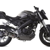 Pot echappement compatible avec Yamaha Mt 125 2017-2019, Gpe Ann. titanium, Pot échappement complet, non légal pour les pays de l'UE, avec db killer amovible 