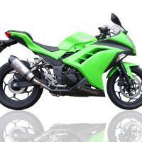 Exhaust compatible with Kawasaki Ninja 300R 2012-2017, Gpe Ann. titanium, Slip-on exhaust including removable db killer and link pipe 