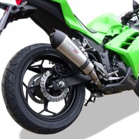 Exhaust compatible with Kawasaki Ninja 300R 2012-2017, Gpe Ann. titanium, Slip-on exhaust including removable db killer and link pipe 