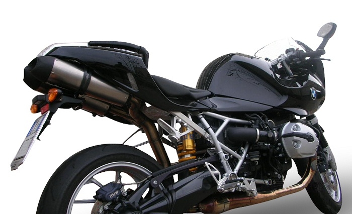 Exhaust compatible with Bmw R1200S 2006-2008, Gpe Ann. titanium, Dual slip-on including removable db killers and link pipes 