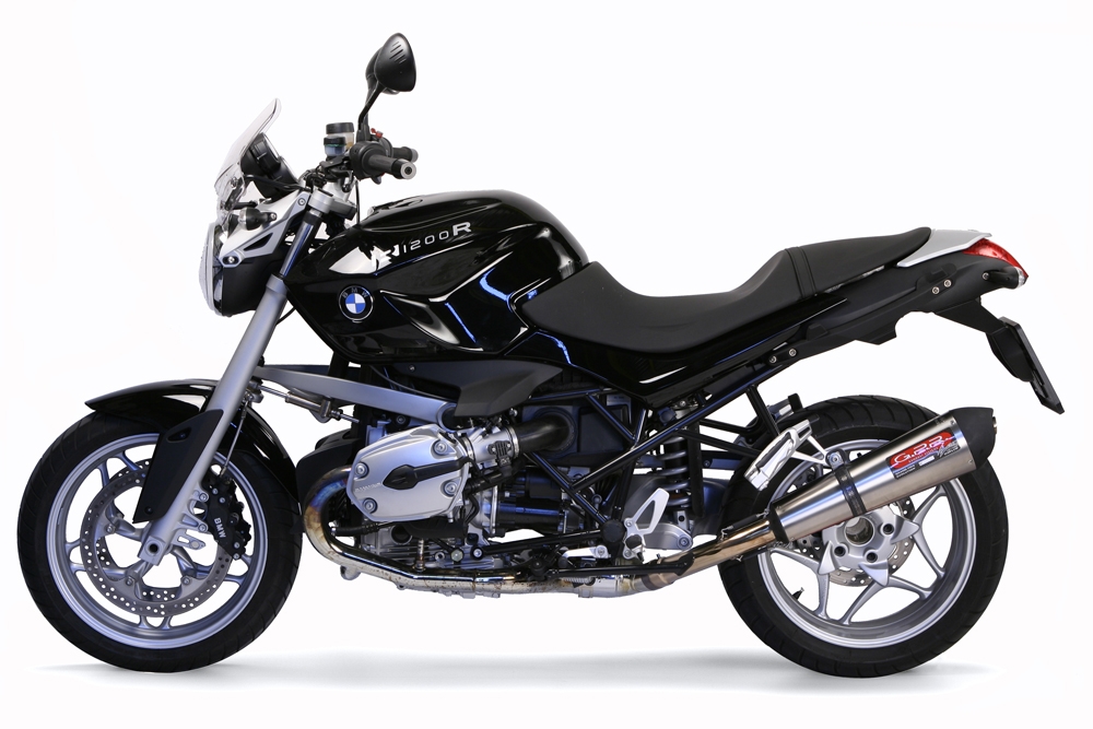 Exhaust compatible with Bmw R1200R 2006-2010, Gpe Ann. titanium, Slip-on exhaust including removable db killer and link pipe 