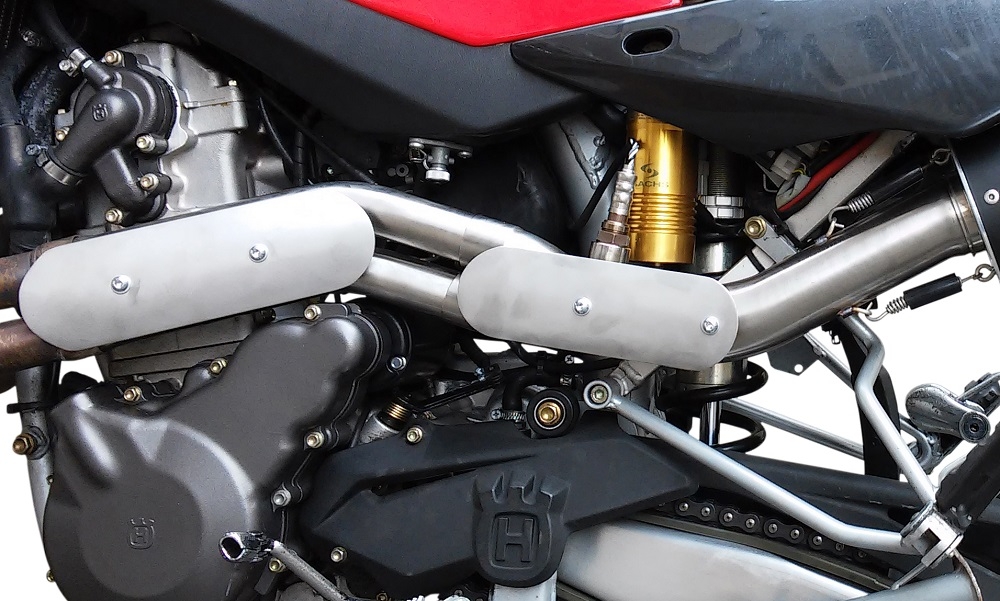 Exhaust compatible with Husqvarna TE 610 E - SM 610 2007-2009, Gpe Ann. Poppy, Slip-on exhaust including removable db killer and link pipe 