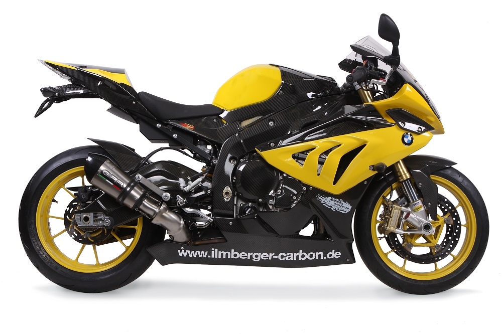Exhaust compatible with Bmw S1000RR 2010-2014, Gpe Ann. titanium, Slip-on exhaust including removable db killer and link pipe 