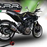 Exhaust compatible with Husqvarna Svartpilen 401 2018-2019, GP Evo4 Titanium, Slip-on exhaust including removable db killer and link pipe 