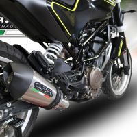 Exhaust compatible with Husqvarna Svartpilen 401 2018-2019, GP Evo4 Titanium, Slip-on exhaust including removable db killer and link pipe 