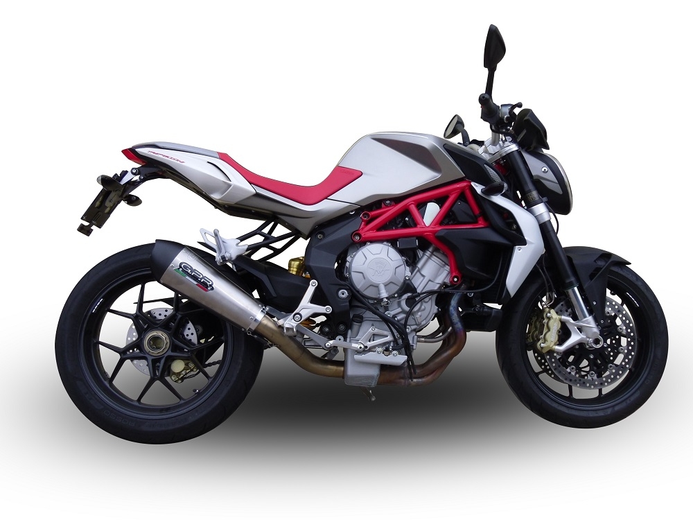 Pot echappement compatible avec Mv Agusta Brutale 800 Dragster 2017-2020, Gpe Ann. titanium, Pot Echappement homologué pour les marchés non européens 