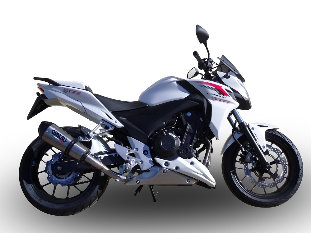 Exhaust compatible with Honda CB500F 2016-2018, GP Evo4 Titanium, Slip-on exhaust including removable db killer and link pipe 