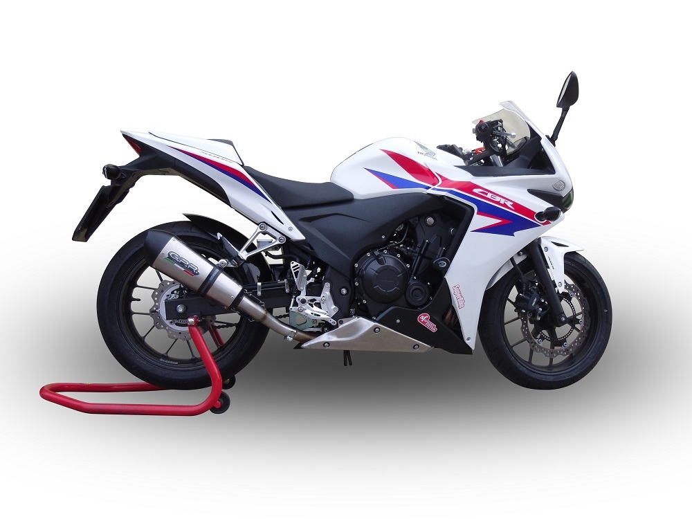 Exhaust compatible with Honda CBR500R 2019-2022, GP Evo4 Titanium, Slip-on exhaust including removable db killer and link pipe 