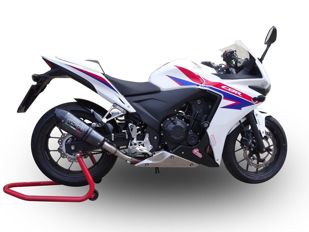 Exhaust compatible with Honda CBR500R 2023-2024, GP Evo4 Poppy, Slip-on exhaust including removable db killer and link pipe 