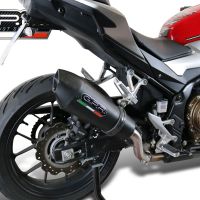 Exhaust compatible with Honda CB500X 2019-2025, GP Evo4 Black Titanium, Slip-on exhaust including removable db killer and link pipe 