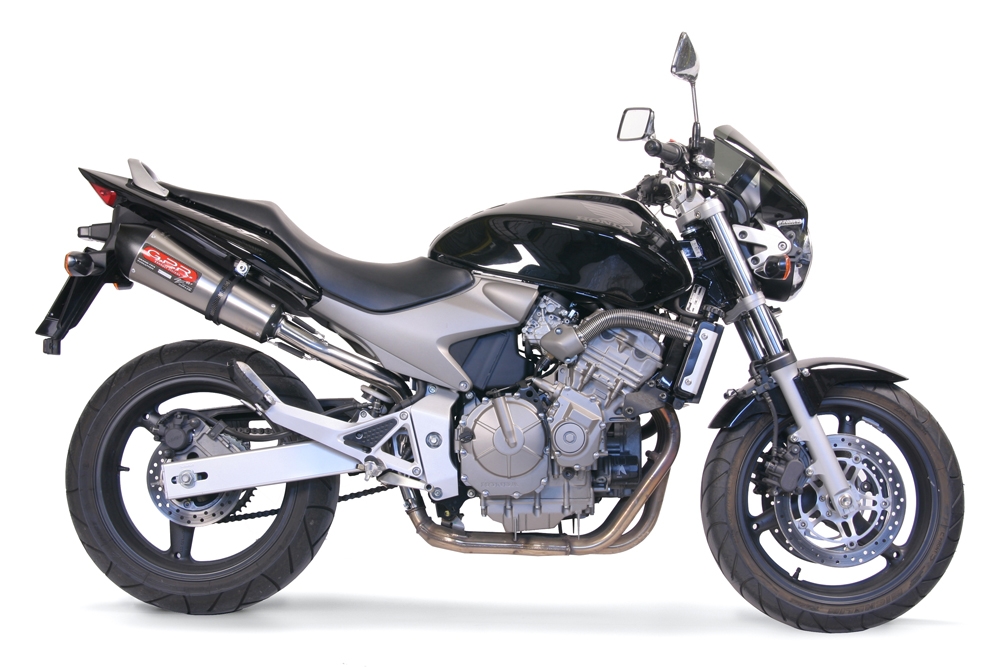 Exhaust compatible with Honda CB600F Hornet 2003-2006, Gpe Ann. titanium, Slip-on exhaust including removable db killer and link pipe 