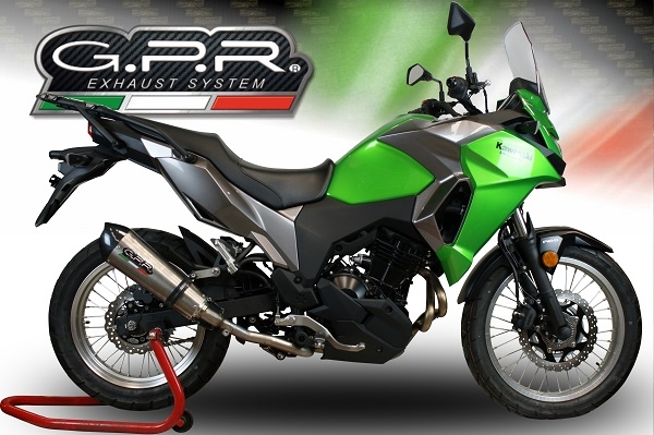 Pot echappement compatible avec Kawasaki Versys-X 250 2017-2020, Gpe Ann. Titanium, Pot Echappement homologué pour les marchés non européens 