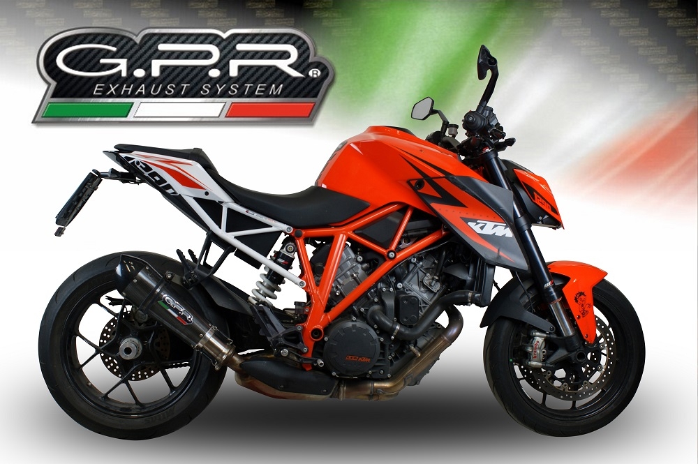 Exhaust compatible with Ktm 1290 Super Duke R 2014-2016, Gpe Ann. Poppy, Slip-on exhaust including removable db killer and link pipe 