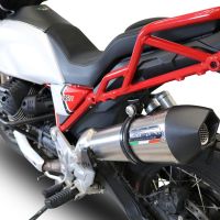 Exhaust compatible with Moto Guzzi V85TT 2021-2024, Gpe Ann. titanium, Slip-on exhaust including link pipe 