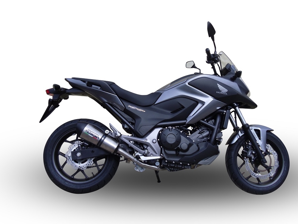 Exhaust compatible with Honda NC700X NC700S DCT 2012-2018, Gpe Ann. titanium, Slip-on exhaust including removable db killer and link pipe 