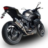 Pot echappement compatible avec Kawasaki Z 300 2014-2017, Gpe Ann. titanium, Échappement légal, homologué,silencieux avec db killer amovible et tuyau de liaison spécifique 