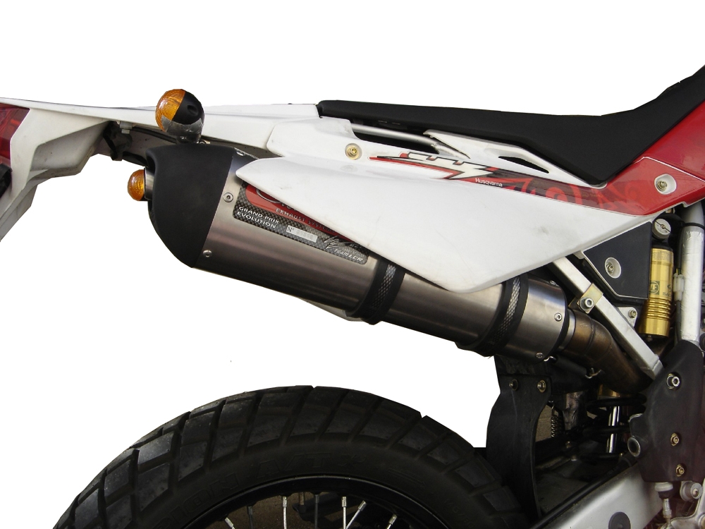 Exhaust compatible with Husqvarna Sm - Te 450 2007-2007, Gpe Ann. titanium, Slip-on exhaust including removable db killer and link pipe 