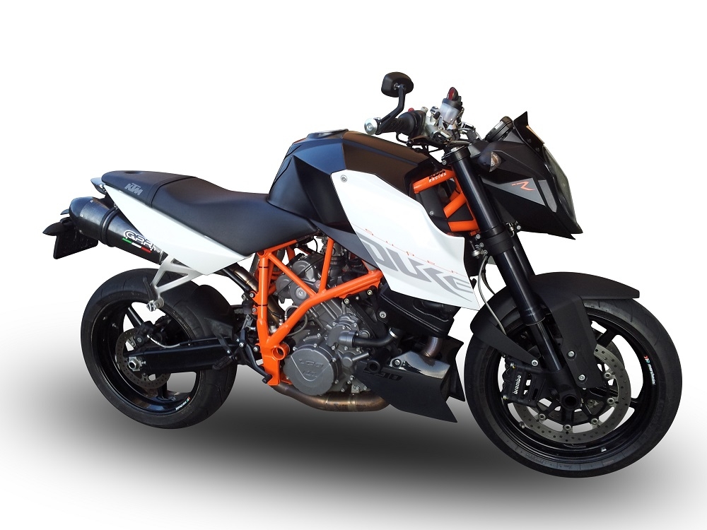 Pot echappement compatible avec Ktm Superduke 990 - R ( LC8) 2004-2012, Gpe Ann. Poppy, Paire de pot d'échappement homologuées, livrées avec db killer amovible et raccords spécifiques 