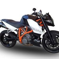 Pot echappement compatible avec Ktm Superduke 990 - R ( LC8) 2004-2012, Gpe Ann. Poppy, Paire de pot d'échappement homologuées, livrées avec db killer amovible et raccords spécifiques 