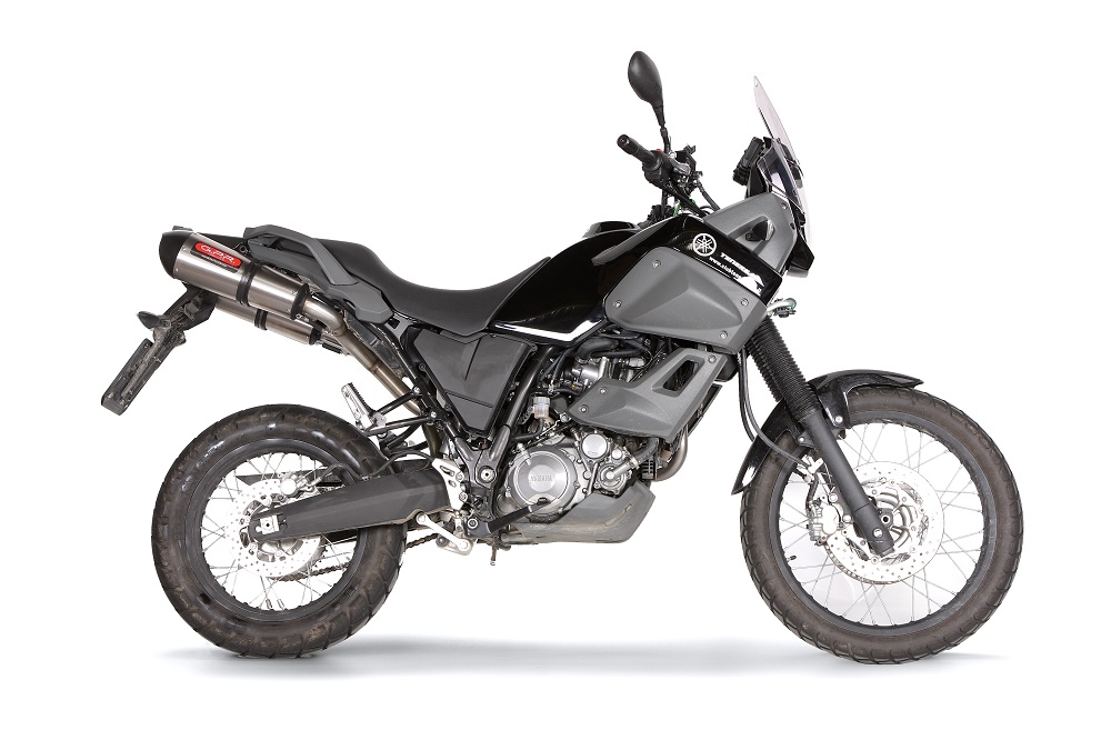 Exhaust compatible with Yamaha Xt 660 Z Teneré 2008-2016, Gpe Ann. titanium, Dual slip-on including removable db killers and link pipes 