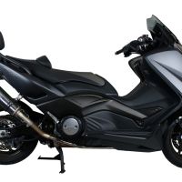 Pot echappement compatible avec Yamaha T-Max 500 2001-2011, Gpe Ann. Poppy, Homologué et légal, système d'échappement complet, avec db killer amovible 