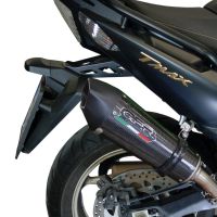 Pot echappement compatible avec Yamaha T-Max 500 2001-2011, Gpe Ann. Poppy, Homologué et légal, système d'échappement complet, avec db killer amovible 