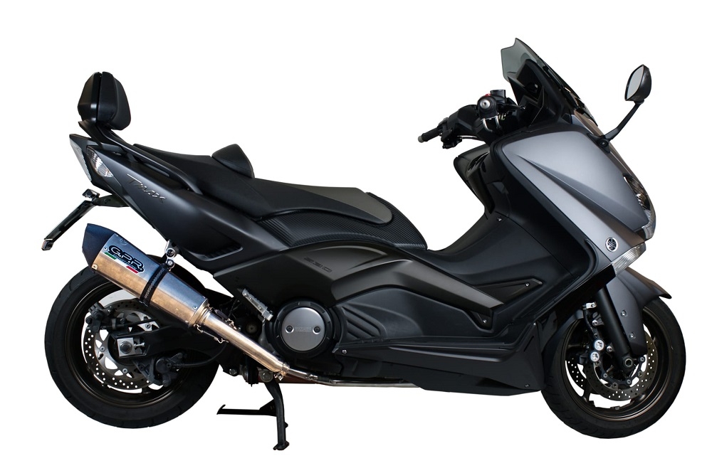 Pot echappement compatible avec Yamaha T-Max 530 2012-2016, Gpe Ann. titanium, Pot échappement complet, non légal pour les pays de l'UE, avec db killer amovible 