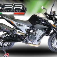 Pot echappement compatible avec Ktm Duke 790 2021-2024, GP Evo4 Black Titanium, Échappement légal, homologué,silencieux avec db killer amovible et tuyau de liaison spécifique 