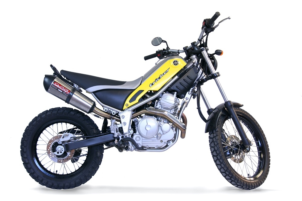 Exhaust compatible with Yamaha Tricker 250 2005-2008, Gpe Ann. titanium, Full system exhaust, including removable db killer 