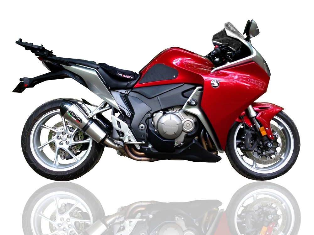 Exhaust compatible with Honda VFR1200F I.E. 2010-2016, Gpe Ann. titanium, Slip-on exhaust including removable db killer and link pipe 