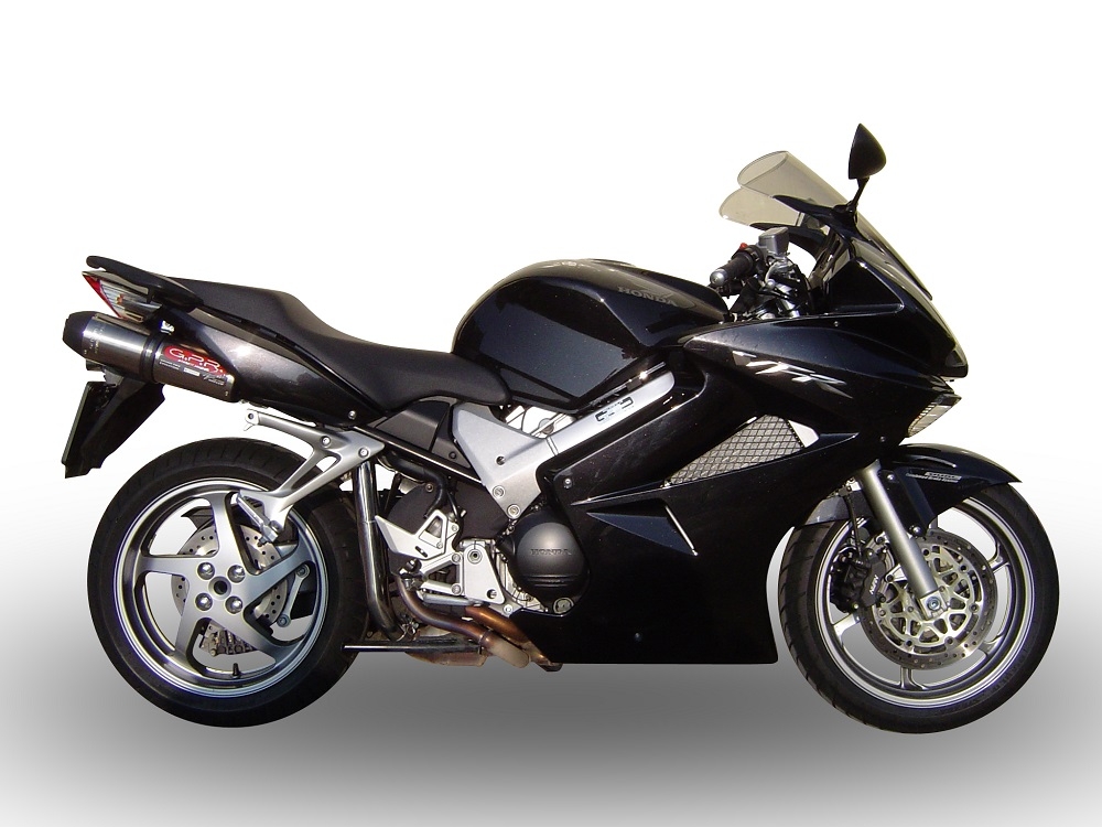 Exhaust compatible with Honda VFR800 V-Tec 2002-2013, Gpe Ann. titanium, Dual slip-on including removable db killers and link pipes 