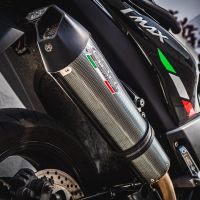 Pot echappement compatible avec Yamaha T-Max 530 2017-2021, Gpe Ann. Poppy, Pot échappement complet, non légal pour les pays de l'UE, avec db killer amovible 