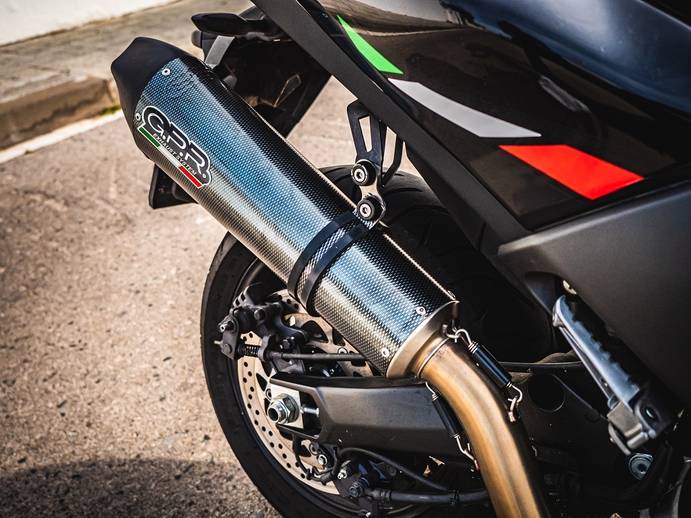 Pot echappement compatible avec Yamaha T-Max 530 2017-2021, Gpe Ann. Poppy, Pot échappement complet, non légal pour les pays de l'UE, avec db killer amovible 