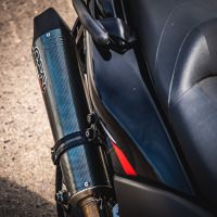 Pot echappement compatible avec Yamaha T-Max 530 2017-2021, Gpe Ann. Poppy, Pot échappement complet, non légal pour les pays de l'UE, avec db killer amovible 