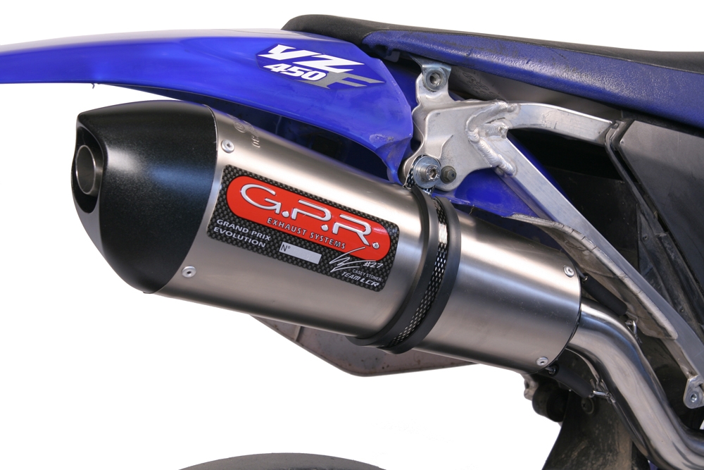 Exhaust compatible with Yamaha WR450F 2007-2011, Gpe Ann. titanium, Slip-on exhaust including removable db killer and link pipe 