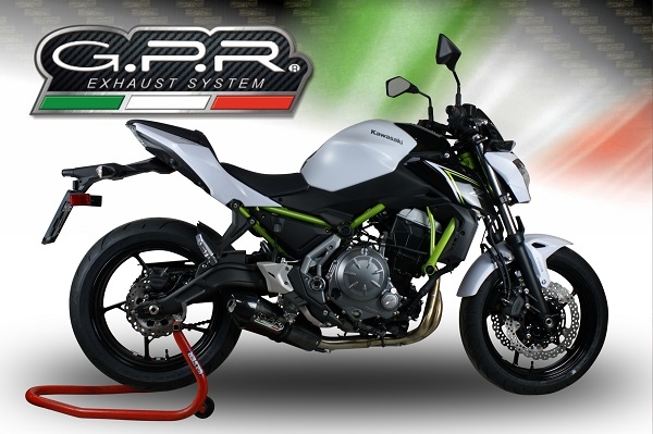 Pot echappement compatible avec Kawasaki Z 650 650 2023-2024, Gpe Ann. Poppy, Pot échappement complet, non légal pour les pays de l'UE, avec db killer amovible 