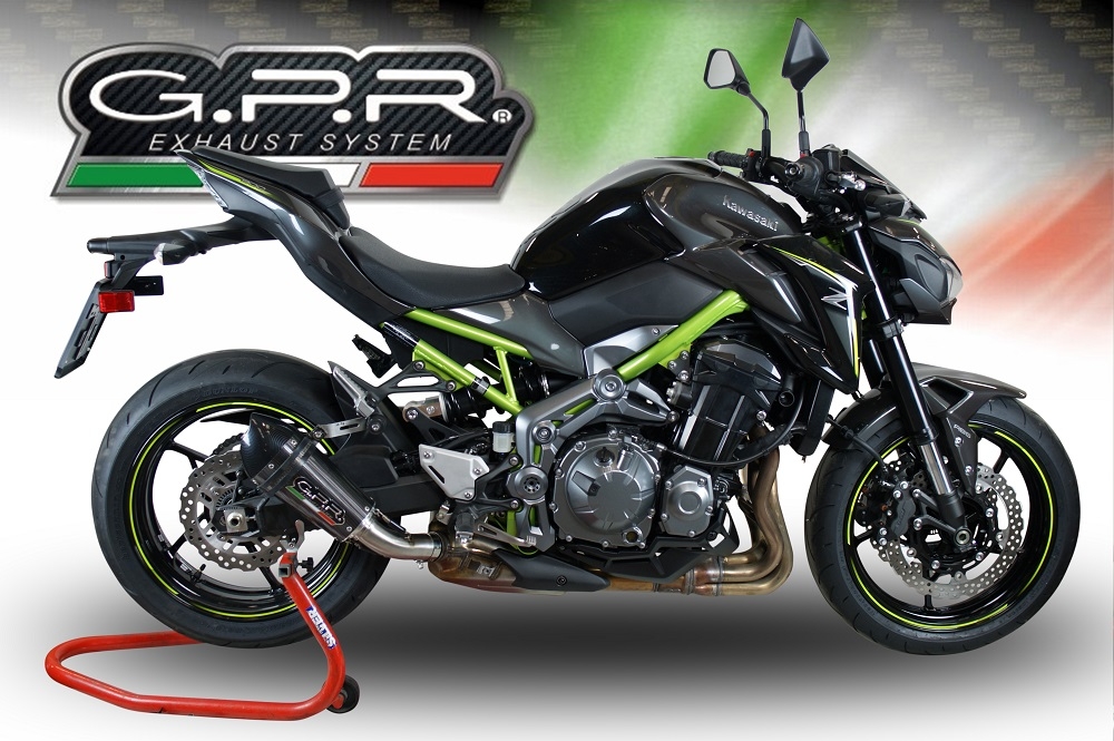 Pot echappement compatible avec Kawasaki Z 900 2017-2024, GP Evo4 Poppy, Échappement légal, homologué,silencieux avec db killer amovible et tuyau de liaison spécifique 
