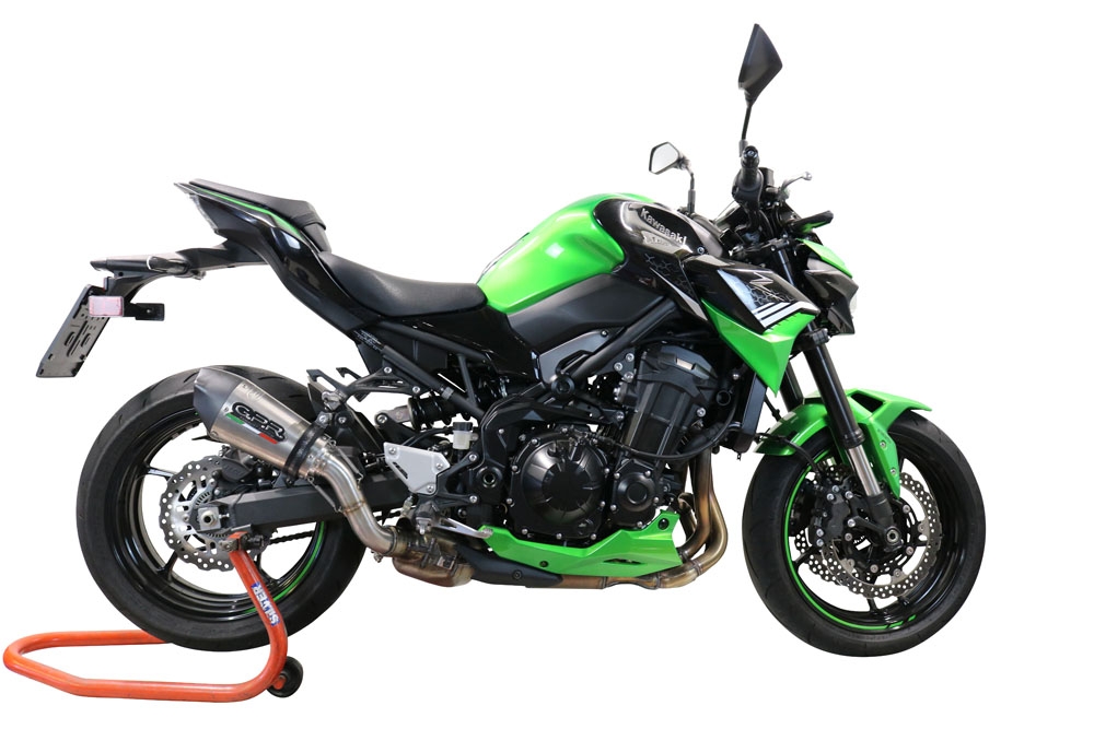Pot echappement compatible avec Kawasaki Z 900 E 2020-2024, Gpe Ann. titanium, Échappement légal, homologué,silencieux avec db killer amovible et tuyau de liaison spécifique 