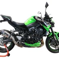 Pot echappement compatible avec Kawasaki Z 900 E 2020-2024, Gpe Ann. titanium, Échappement légal, homologué,silencieux avec db killer amovible et tuyau de liaison spécifique 