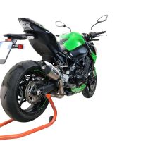 Pot echappement compatible avec Kawasaki Z 900 E 2020-2024, Gpe Ann. titanium, Échappement légal, homologué,silencieux avec db killer amovible et tuyau de liaison spécifique 