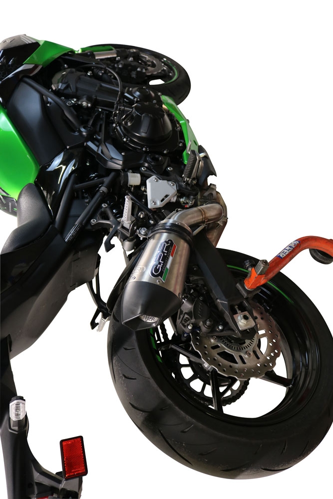 Pot echappement compatible avec Kawasaki Z 900 E 2020-2024, Gpe Ann. titanium, Échappement légal, homologué,silencieux avec db killer amovible et tuyau de liaison spécifique 