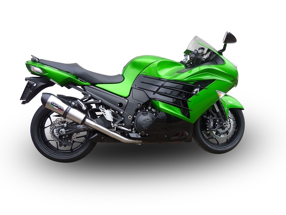 Pot echappement compatible avec Kawasaki Zzr 1400 2017-2022, GP Evo4 Titanium, Paire de pot d'échappement homologuées, livrées avec db killer amovible et raccords spécifiques 