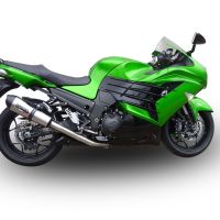 Pot echappement compatible avec Kawasaki Zzr 1400 2017-2022, GP Evo4 Titanium, Paire de pot d'échappement homologuées, livrées avec db killer amovible et raccords spécifiques 