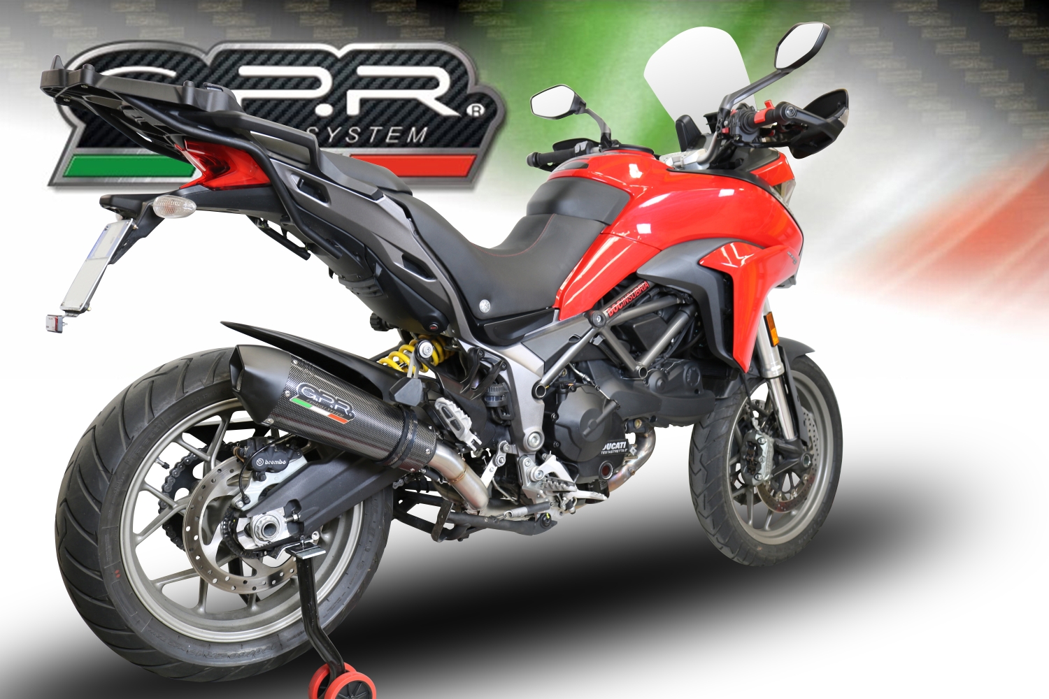 Pot echappement compatible avec Ducati Multistrada 950 2017-2020, Gpe Ann. Poppy, Système demi complet homologué,pas légal pour les marchés européens, y compris db killer amovible 